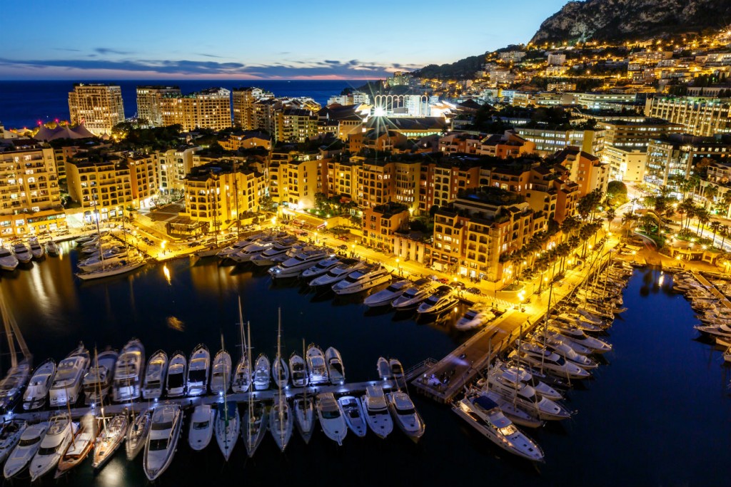 Aerial View on Fontvieille and Monaco Harbor