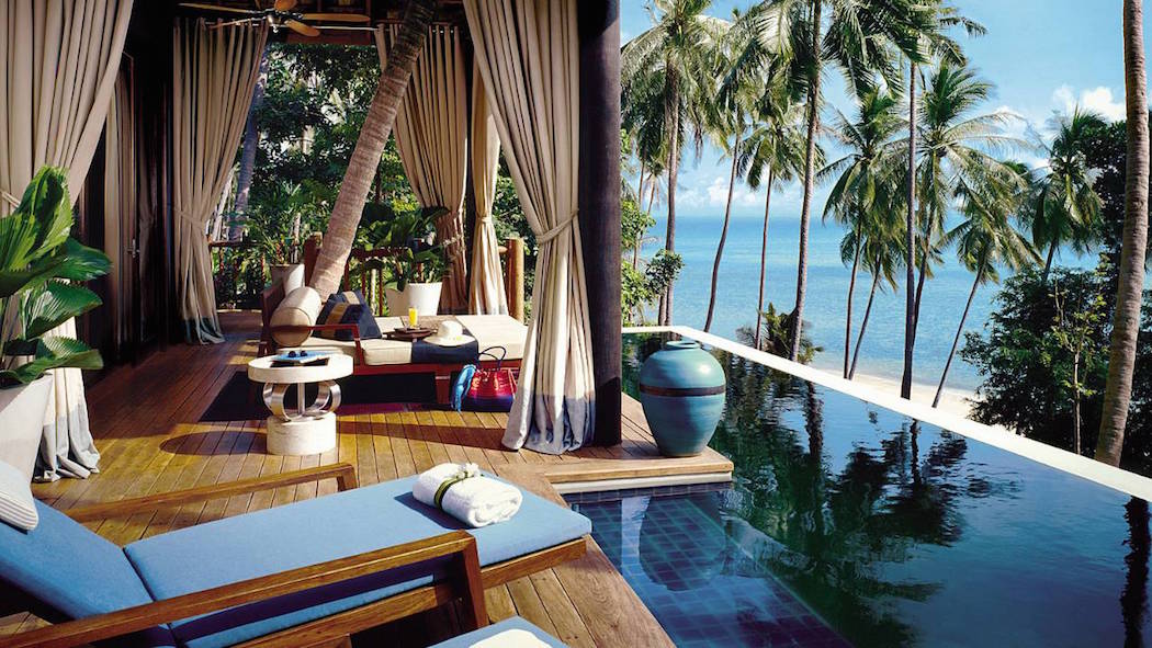 A peak into one of the lavish suites of Four Seasons Resort in Koh Samui.