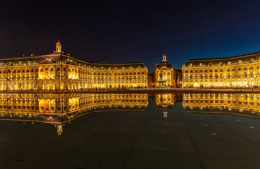 Place de la Bourse at Night Bordeaux France