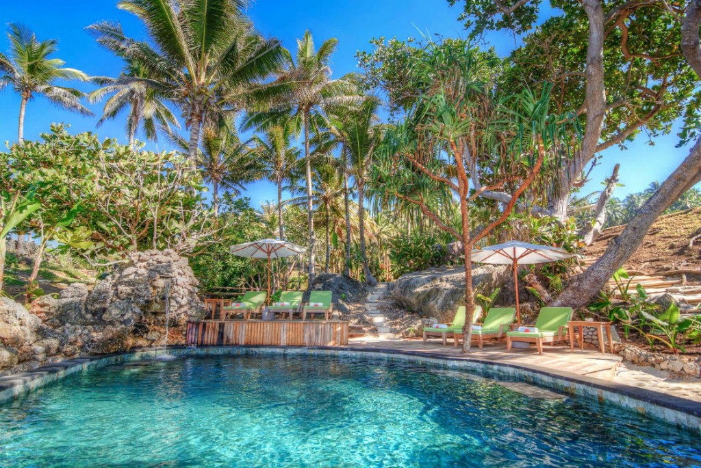 Lounge at the resort's pool