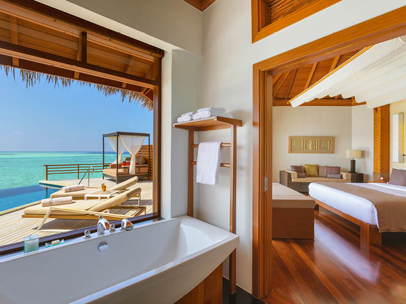 Baros Maldives Water Pool Villa Bedroom