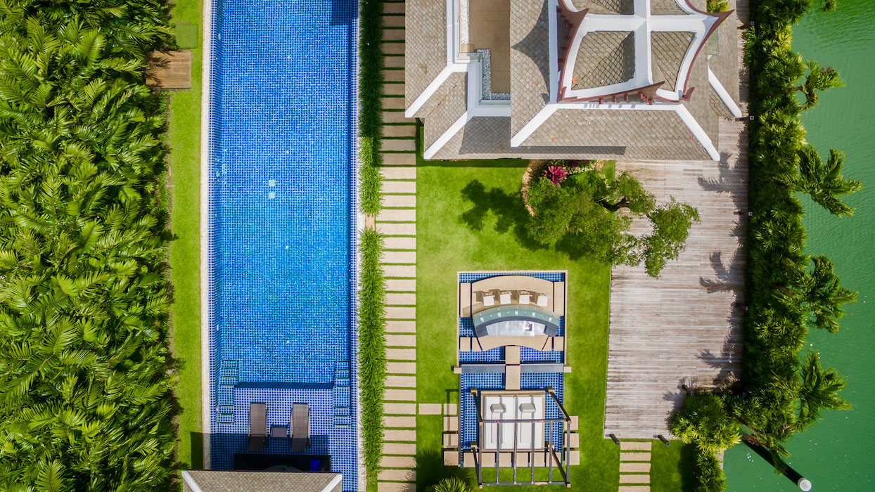 aerial shot - villa kalyana phuket