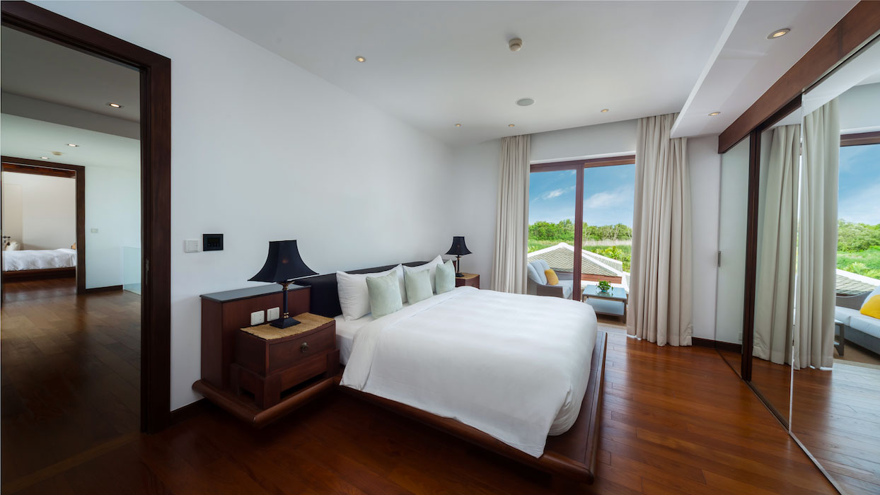 bedroom with outdoor view - villa kalyana phuket