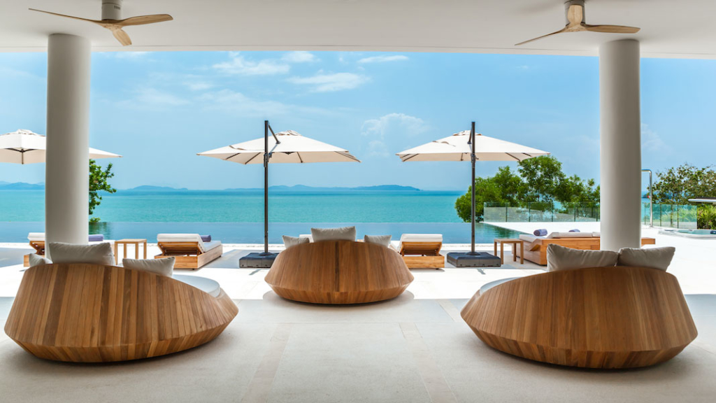 pool shot with view of Villa Amarapura in Phuket